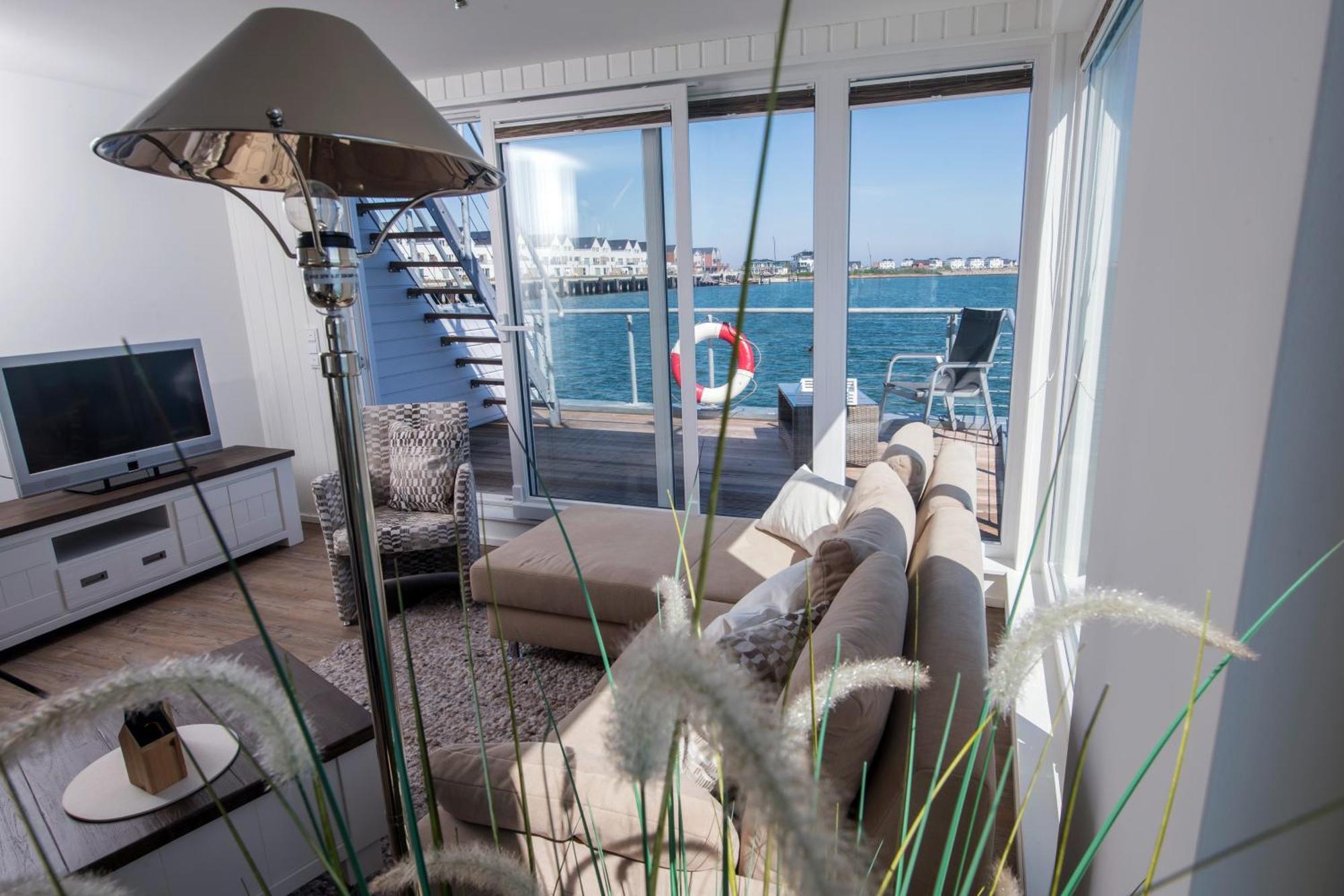 Schwimmendes Ferienhaus Antares One By Seeblick Ferien Oro, Rundum Wasser, Sauna Olpenitz Dış mekan fotoğraf